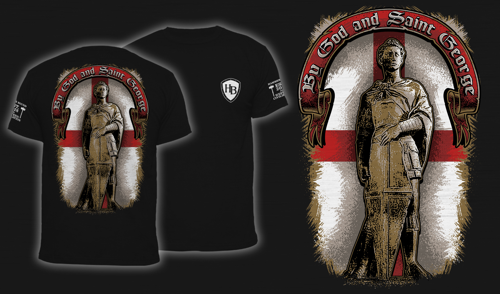 By God And Saint George - Men's T-Shirt Black