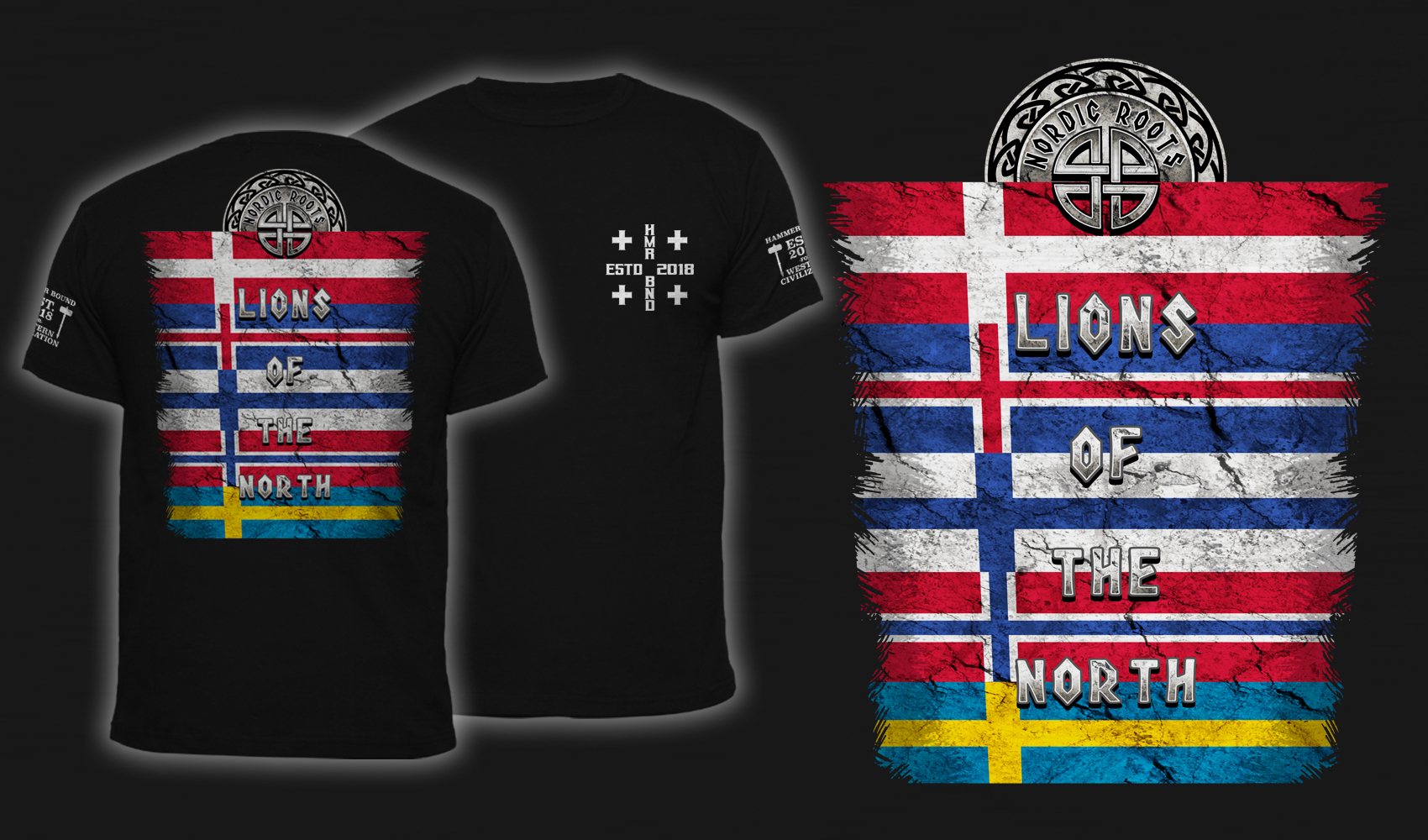 Lions Of The North - Men's T-Shirt Black