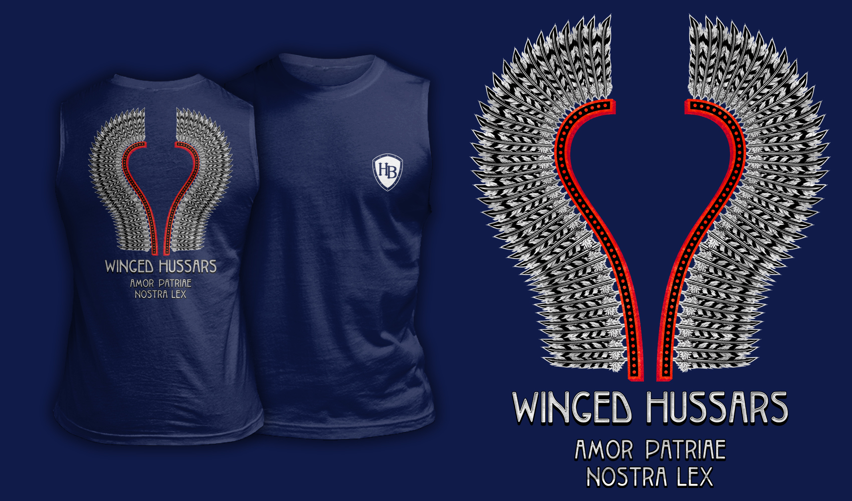 Winged Hussars - Muscle Shirt Navy