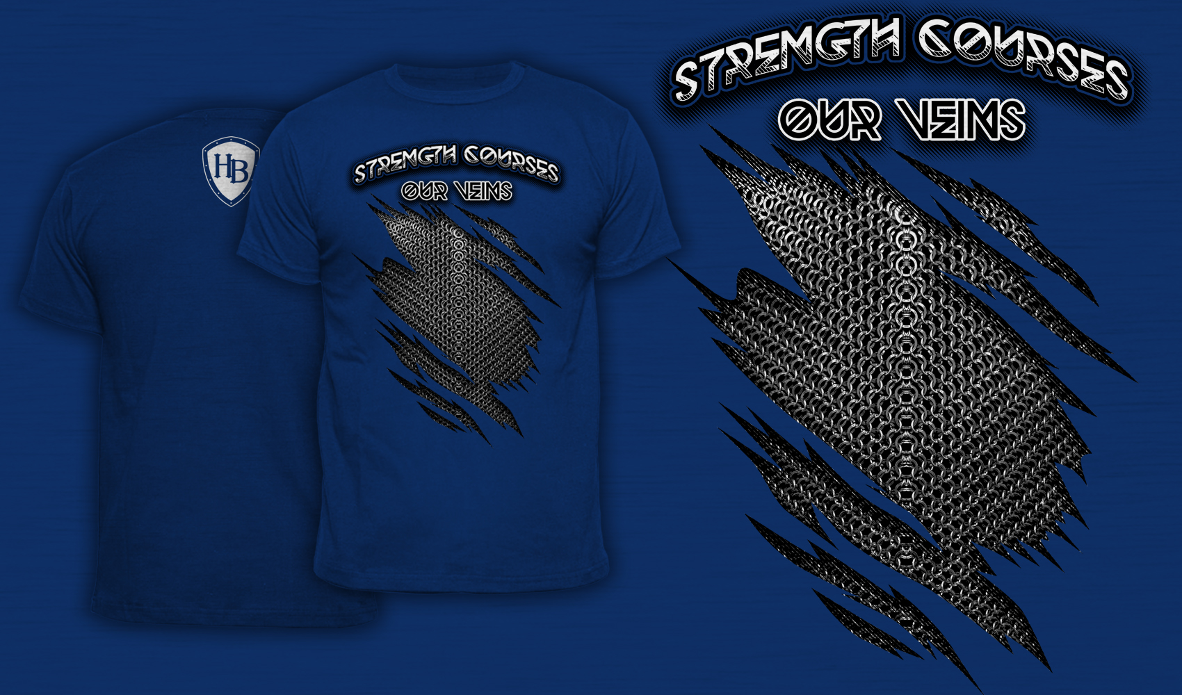 Strength Courses Our Veins - Men's T-Shirt Blue
